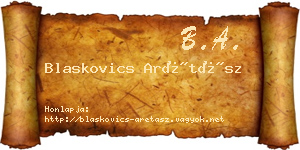 Blaskovics Arétász névjegykártya